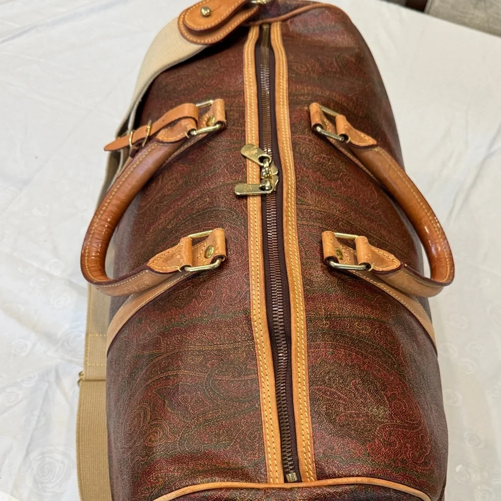 Authentic Etro Brown Paisley Travel Bag